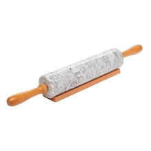 100% Marble Stone Rolling Pin 18 inch With Smooth Wooden Handles